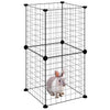 Vidaxl huisdierenkooi met 8 panelen 35x35 cm staal zwart