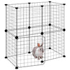 Vidaxl huisdierenkooi met deur 12 panelen 35x35 cm staal zwart