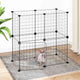 Vidaxl huisdierenkooi met deur 12 panelen 35x35 cm staal zwart