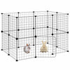 Vidaxl huisdierenkooi met deur 20 panelen 35x35 cm staal zwart