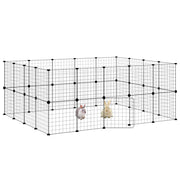 Vidaxl huisdierenkooi met deur 36 panelen 175x140x70 cm staal zwart - afbeelding 3