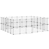Vidaxl huisdierenkooi met deur 44 panelen 35x35 cm staal zwart