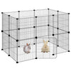 Vidaxl huisdierenkooi met deur 20 panelen 35x35 cm staal zwart