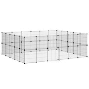 Vidaxl huisdierenkooi met deur 44 panelen 210x175x70 cm staal zwart - afbeelding 2