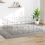 Vidaxl huisdierenkooi met deur 44 panelen 210x175x70 cm staal zwart - afbeelding 1