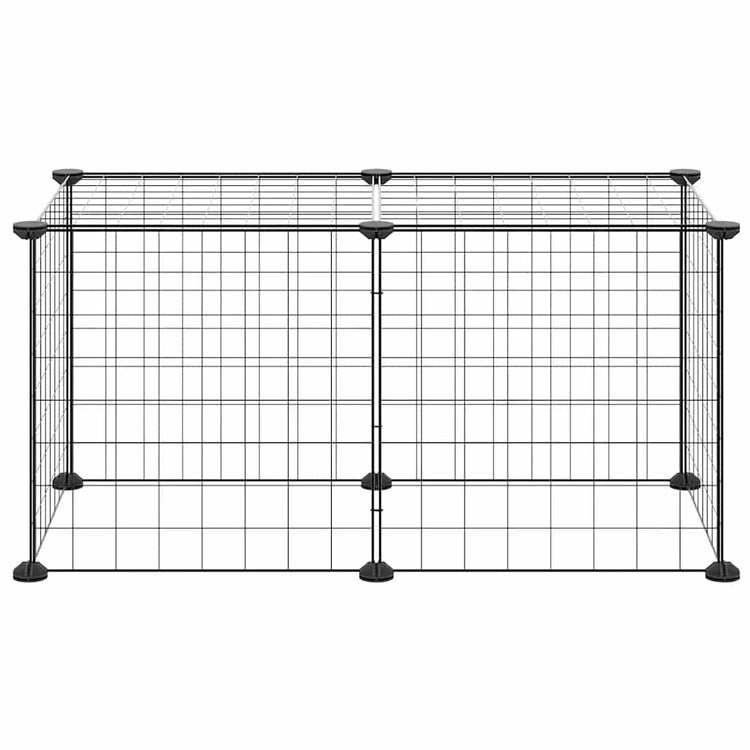 Vidaxl huisdierenkooi met 8 panelen 70x35x35 cm staal zwart