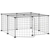 Vidaxl huisdierenkooi met deur 12 panelen 35x35 cm staal zwart