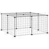 Vidaxl huisdierenkooi met deur 12 panelen 35x35 cm staal zwart