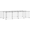 Vidaxl huisdierenkooi met deur 20 panelen 35x35 cm staal zwart