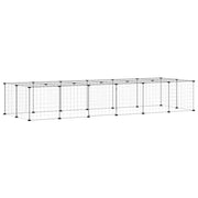 Vidaxl huisdierenkooi met deur 28 panelen 210x70x35 cm staal zwart - afbeelding 3