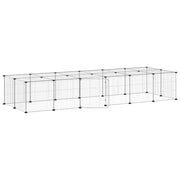 Vidaxl huisdierenkooi met deur 28 panelen 210x70x35 cm staal zwart - afbeelding 2