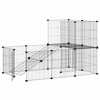 Vidaxl huisdierenkooi met deur 20 panelen 35x35 cm staal zwart