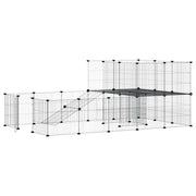 Vidaxl huisdierenkooi met deur 36 panelen 175x105x70 cm staal zwart - afbeelding 3