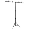 Vidaxl achtergrondstandaard t-vormig 151x60x(70-200) cm zwart