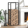 Vidaxl haardhoutrek 50x28x132 cm staal matzwart