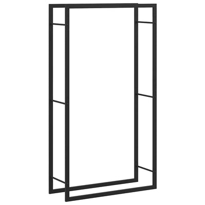 Vidaxl haardhoutrek matzwart 80x28x154 cm staal