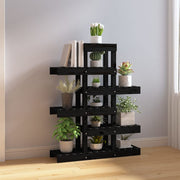 Vidaxl plantenstandaard 85x25x109,5 cm massief grenenhout zwart - afbeelding 3