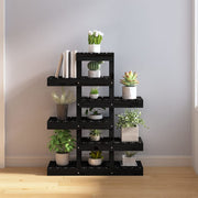 Vidaxl plantenstandaard 85x25x109,5 cm massief grenenhout zwart - afbeelding 1