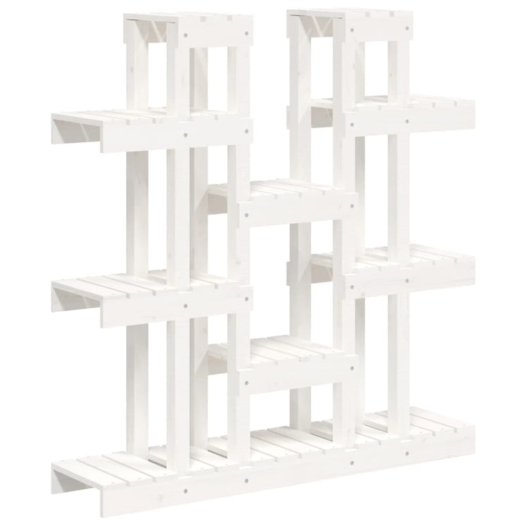 Vidaxl plantenstandaard wit 104,5x25x109,5 cm massief grenenhout