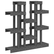 Vidaxl plantenstandaard grijs 104,5x25x109,5 cm massief grenenhout - afbeelding 2
