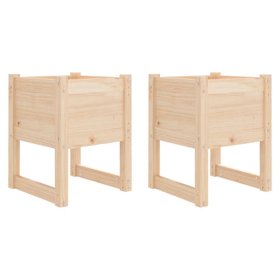 Vidaxl plantenbakken 2 st 40x40x52,5 cm massief grenenhout