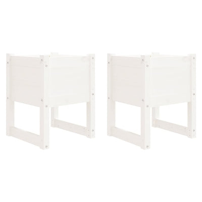 Vidaxl plantenbakken 2 st 40x40x52,5 cm massief grenenhout wit