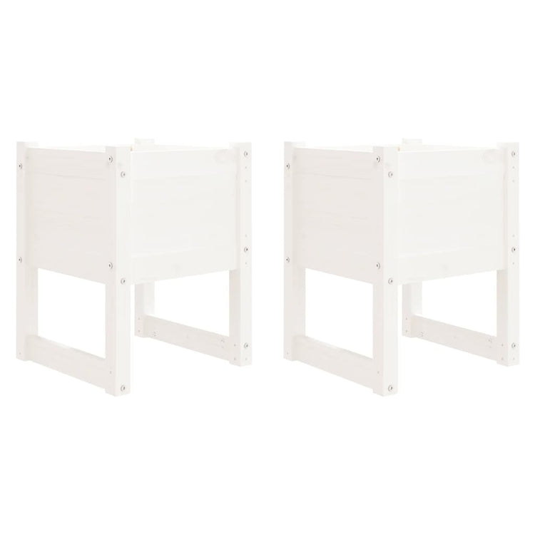 Vidaxl plantenbakken 2 st 40x40x52,5 cm massief grenenhout wit