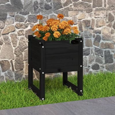 Vidaxl plantenbak 40x40x52,5 cm massief grenenhout zwart