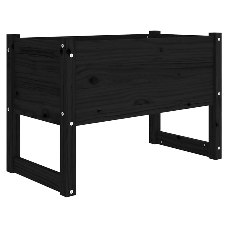 Vidaxl plantenbak 78x40x52 cm massief grenenhout zwart