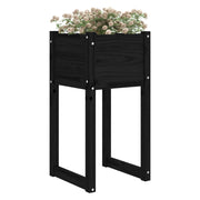 Vidaxl plantenbakken 2 st 40x40x81 cm massief grenenhout zwart - afbeelding 3