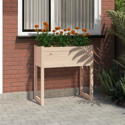 Vidaxl plantenbak 78x40x81 cm massief grenenhout