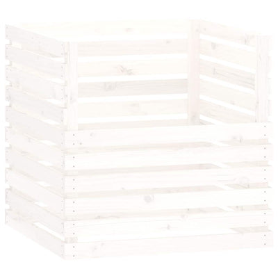 Vidaxl compostbak 80x80x78 cm massief grenenhout wit