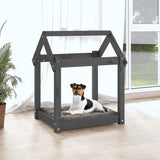 Vidaxl hondenmand 61x50x70 cm massief grenenhout grijs - afbeelding 3
