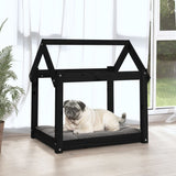 Vidaxl hondenmand 71x55x70 cm massief grenenhout zwart - afbeelding 3