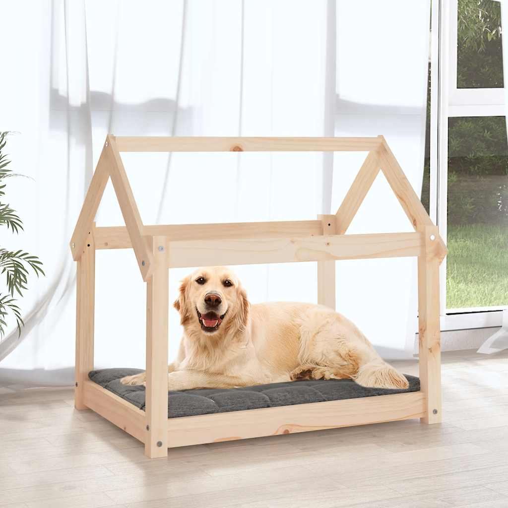 Vidaxl hondenmand 81x60x70 cm massief grenenhout
