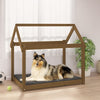 Vidaxl hondenmand 101x70x90 cm massief grenenhout honingbruin