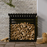 VidaXL Haardhoutrek 108x73x108 cm massief grenenhout zwart - afbeelding 3