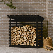 VidaXL Haardhoutrek 108x73x108 cm massief grenenhout zwart - afbeelding 1