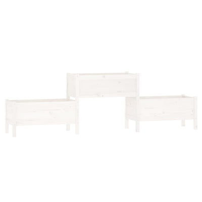 Vidaxl plantenbak 245,5x44x75 cm massief grenenhout wit