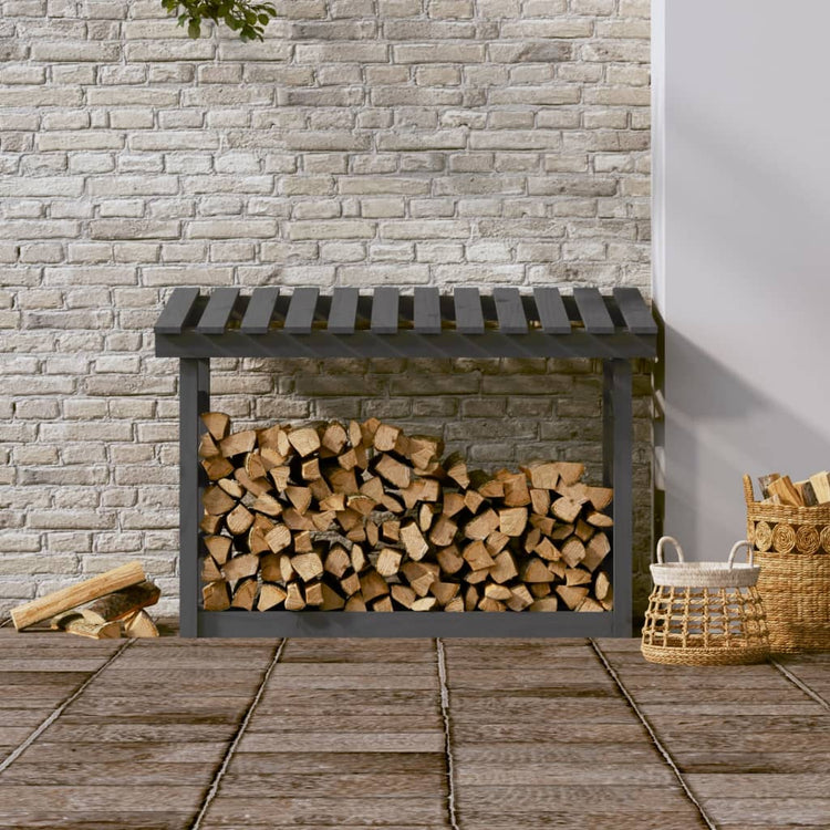 VidaXL Haardhoutrek 108x64,5x78 cm massief grenenhout grijs
