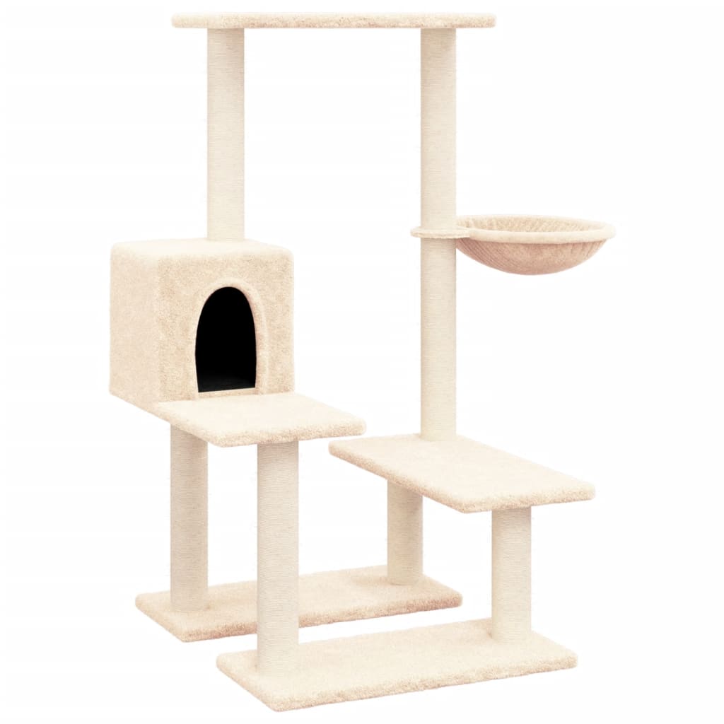 VidaXL Kattenmeubel met sisal krabpalen 94,5 cm crèmekleurig