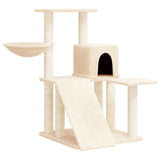 Vidaxl kattenmeubel met sisal krabpalen 82 cm crèmekleurig - afbeelding 2