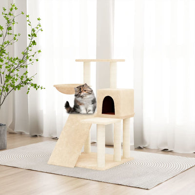 VidaXL Kattenmeubel met sisal krabpalen 82 cm crèmekleurig