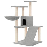 Vidaxl kattenmeubel met sisal krabpalen 94 cm lichtgrijs - afbeelding 2