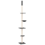 Vidaxl kattenmeubel vloer tot plafond 263,5-289,5 cm donkergrijs - afbeelding 2