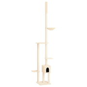Vidaxl kattenmeubel vloer tot plafond 258,5-284,5 cm crèmekleurig - afbeelding 2