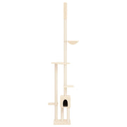 Vidaxl kattenmeubel vloer tot plafond 258,5-284,5 cm crèmekleurig - afbeelding 3