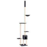 Vidaxl kattenmeubel vloer tot plafond 258,5-284,5 cm donkergrijs - afbeelding 2
