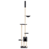 Vidaxl kattenmeubel vloer tot plafond 258,5-284,5 cm donkergrijs - afbeelding 3