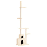 Vidaxl kattenmeubel vloer tot plafond 250,5-276,5 cm crèmekleurig - afbeelding 2
